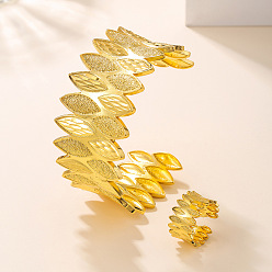 Золотой Браслеты-манжеты и комплекты колец-манжет из сплава конский глаз, золотые, браслет: 75 мм внутренний диаметр, Кольцо: 18 mm внутреннего диаметра