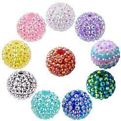 (52) Непрозрачная лаванда 40шт 10 бусины со стразами в стиле смолы, с акриловыми круглыми бусинами внутри, для жевательной резинки ювелирных изделий, разноцветные, 20x18~20 мм, отверстие : 2~3 мм, 4 шт / стиль