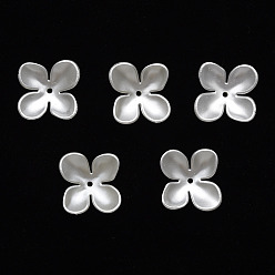 Floral White Spray Paint ABS Plastic Imitation Pearl Bead Caps, Flower, Floral White, 22x21.5x6mm, Hole: 1.6mm