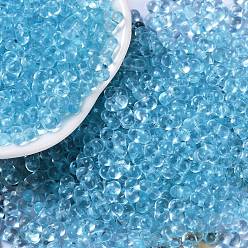 Светло-Голубой Прозрачные акриловые бусины, арахис, Небесно-голубой, 4x6.5x3 мм, отверстие : 1.2 мм, Около 11500 шт / 500 г