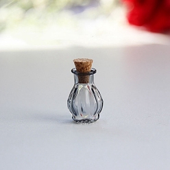 Гейнсборо Миниатюрные стеклянные бутылки, с пробками, пустые бутылки желаний, для аксессуаров для кукольного домика, изготовление ювелирных изделий, светло-серые, 18x22 мм