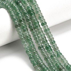 Зеленый Авантюрин Естественный зеленый авантюрин бисер нитей, рондель, 4x2 мм, отверстие : 0.9 мм, около 160~162 шт / нитка, 14.96~15.16 дюйм (38~38.5 см)