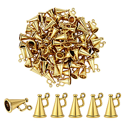 Античное Золото 80 шт. Подвески из сплава в тибетском стиле, трубные чары, античное золото , 15x12x9 мм, отверстие : 1.6 мм