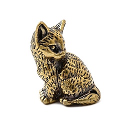 Античная Бронза Латунные фигурки кошек миниатюрные статуэтки для домашнего офиса украшение рабочего стола, античная бронза, 20.5x17x27.5 мм