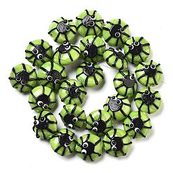 Spider Бусы лэмпворк ручной работы, паук, 16x18x2 мм, отверстие : 1.2 мм, около 30 шт / нитка, 17.20'' (43.7 см)
