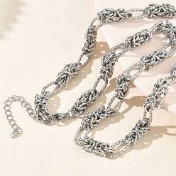 Нержавеющая Сталь Цвет 6мм 304 Византийская цепочка из нержавеющей стали для женщин, без потускнения, цвет нержавеющей стали, 17.32 дюйм (44 см)