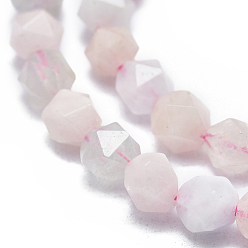 Morganite Natural Morganite Beads Strands, Faceted, Round, Star Cut Round Beads, 5~6mm, Hole: 0.7mm, 14.5 inch~15.7  inch(37~40cm), about 62~70pcs/Strand