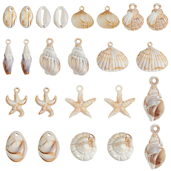 (52) Непрозрачная лаванда 48шт. 12 стили, морская тематика, непрозрачные акриловые подвески, форма раковины гребешка, разноцветные, 11.5~33x9~27.5x5~11 мм, отверстие : 2~3 мм, 4 шт / стиль