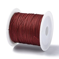 Темно-Красный Нейлоновый шнур с китайским узлом, нейлоновый шнур для изготовления украшений, темно-красный, 0.4 мм, около 28~30 м / рулон