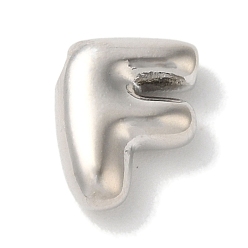 Letter F Brass Pendants, Long-Lasting Plated, Platinum, Letter F, 10x7.5x3.5mm, Hole: 1.4mm