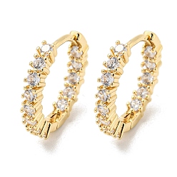 Light Gold Латунные серьги-кольца из прозрачного кубического циркония, кольцо, золотой свет, 15.5x3 мм