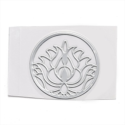 Платина Самоклеющиеся латунные наклейки, наклейки для скрапбукинга, для поделок из эпоксидной смолы, Кольцо с цветком, платина, 3x0.05 см