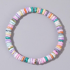 (52) Непрозрачная лаванда Бохо-стиль жемчужные ракушки бусины хейши эластичные браслеты для женщин, разноцветные