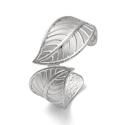 Нержавеющая Сталь Цвет 304 женские браслеты-манжеты из нержавеющей стали, лист, цвет нержавеющей стали, 1-1/8 дюйм (2.9 см), внутренний диаметр: 2-3/8 дюйм (6.1 см)