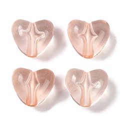 Темный Лосось Прозрачные акриловые бусины, сердце, темный лосось, 9.5x10.5x6.5 мм, отверстие : 1.8 мм