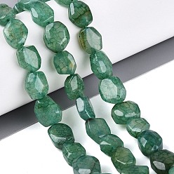 Средний Морско-зеленый Нити окрашенных и нагретых бусин из натурального агата, самородки, граненые, средний морской зеленый, 9~13x8~12x3.5~8.5 мм, отверстие : 1~1.2 мм, около 32~36 шт / нитка, 14.76~15.35 дюйм (37.5~39 см)