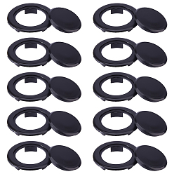 Черный 10шт. круглые пластиковые заглушки для отверстий под настольный зонт, аксессуары для зонтов от солнца, чёрные, 65.5x13 мм