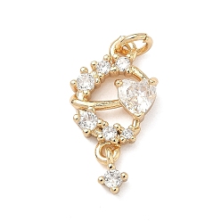 Прозрачный Кулон из циркония, подвески в форме сердца, реальный 18 k позолоченный, прозрачные, 21.5x11.5x4 мм, Перейти кольцо: 5x0.8 мм, 3.4 мм внутренним диаметром