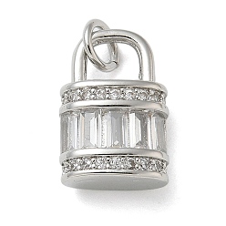 Платина Стойка металлическая латунная микропрофилированная кубическая циркония подвески, долговечный, без свинца и без кадмия, замковые прелести, с целью перехода в кольце, платина, 14.5x9.5x5 мм, отверстие : 3 мм