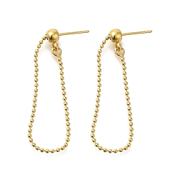 Настоящее золото 18K Покрытие стойки латунная проволока для ушей, без кадмия и без свинца, долговечный, с силиконовым, реальный 18 k позолоченный, 38x4 мм, штифты : 0.7 мм