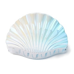 Синий Пластиковые заколки-коготь для волос для женщин и девочек, формы раковины, с железной фурнитурой, синие, 85x58x44 мм