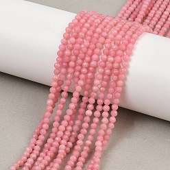 Розовый Опал Натуральный розовый опал бусы пряди, граненые, круглые, 3 мм, отверстие : 0.6 мм, около 130 шт / нитка, 15.12'' (38.4 см)