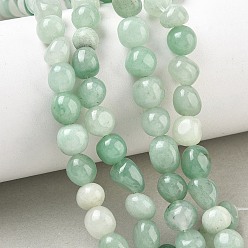 Aventurine Verte Naturelles aventurine verte brins de perles, nuggets, pierre tombée, 6~8.5x6~7.5x5~8mm, Trou: 0.9mm, Environ 27~35 pcs/chapelet, 7.48~8.26'' (19~21 cm)