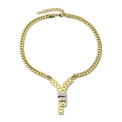 Golden 304 Stainless Steel with Cubic Zirconia Necklaces, Golden, 18.46 inch(46.9cm)