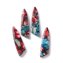 Красный Натуральный регалит / имперская яшма / морские отложения яшмовые подвески, окрашенные, форма крыла, красные, 44x12x4~5 мм, отверстие : 1 мм