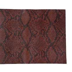 Coconut Brown Snakeskin Pattern PU Leather Fabric, for DIY Crafts, Coconut Brown, 136x21.4x0.1cm