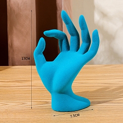 Темно-Голубой Элегантный манекен, органайзер для ювелирных изделий из смолы, подставки для ожерелий, Серьги, браслеты и кольца, глубокое синее небо, 7.5x17 см