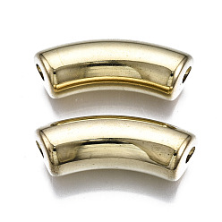 Light Gold CCB пластиковые шарики, для изготовления ювелирных изделий DIY, изогнутая трубка, золотой свет, 35x14x11 мм, отверстие : 3.5 мм, Около 155 шт / 500 г