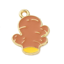 Vegetables Alloy Enamel Pendants, Golden, Ginger Charms, 17.5x13x1mm, Hole: 1.5mm