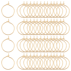 Золотой 100 шт 316 хирургическая нержавеющая сталь бокалы подвески кольца, обручание серьги, DIY материал для баскетбола обруча серьги жены, золотые, 21 датчик, 15x0.7 мм