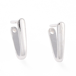 Серебро 925 зажим для зажима льда из стерлингового серебра, серебряные, 11x2 мм, отверстие : 0.9 мм, штифты : 0.8 мм