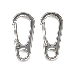 Нержавеющая Сталь Цвет 304 из нержавеющей стали скалолазание карабинов, ключевые застежками, цвет нержавеющей стали, 32x15x6.5 мм, отверстие : 5 мм