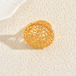 Круглые Геометрические полые латунные манжеты для женщин, золотые, круглые, 28x28 мм, внутренний диаметр: 16мм~18мм