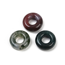 (RRHB277) Кристалл на подкладке из медово-бежевого цвета Природного индийского агата подвески, подвески в виде пончиков/пи-дисков, 15x5 мм, отверстие : 6 мм