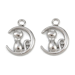 Cat Shape 304 прелести нержавеющей стали, без свинца, без кадмии и без никеля, форма кошки, 13.5x10.5x2.5 мм, отверстие : 1.8 мм