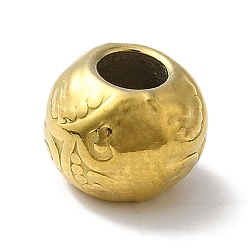 Золотой 304 из нержавеющей стали европейские шарики, круглые, золотые, 9x7 мм, отверстие : 4 мм