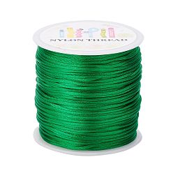 Green Nylon Thread, Rattail Satin Cord, Green, 1.0mm, about 76.55 yards(70m)/roll