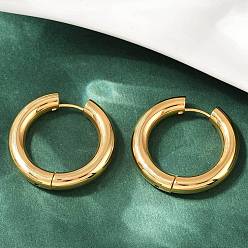 Золотой 202 серьги-кольца для полировки из нержавеющей стали, 316 хирургический штифт из нержавеющей стали, ионное покрытие (ip), золотые, 30x5 мм, штифты : 1 мм