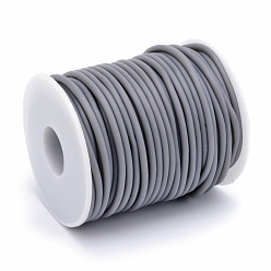 Gray Hollow Pipe PVC Tubular Synthetic Rubber Cord, Wrapped Around White Plastic Spool, Gray, 3mm, Hole: 1.5mm, about 27.34 yards(25m)/roll