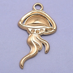 Золотой 304 подвески из нержавеющей стали, очарование медузы, золотые, 28x15 мм