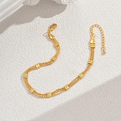 Золотой Латунные многослойные модные браслеты для женщин, идеально подходит для пляжного отдыха, золотые, 9-1/8 дюйм (230 мм)