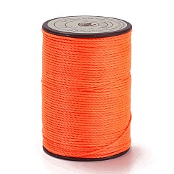 Темный Лосось Круглая вощеная нить из полиэстера, микро шнур макраме, витой шнур, для шитья кожи, темный лосось, 0.8 мм, около 54.68 ярдов (50 м) / рулон