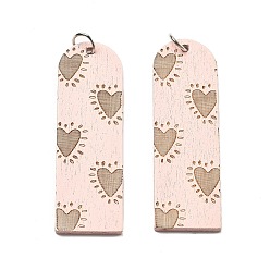 Arch Печатные подвески дерева, с железным кольцом, коллекция ко дню святого валентина, арка, 54x17x2.5 мм, отверстие : 5.5 мм