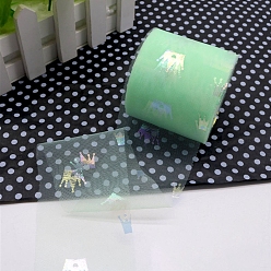 Аквамарин Блестящие рулоны ткани из полиэстера и тюля, катушка с лентой из сетки с короной горячего тиснения, для свадьбы и украшения, аквамарин, 2-3/8 дюйм (60 мм), о 25 ярдов / крен