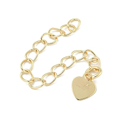 Настоящее золото 14K Латунный удлинитель цепи, долговечный, без кадмия и без свинца, сердце, реальный 14 k позолоченный, 56.5 мм