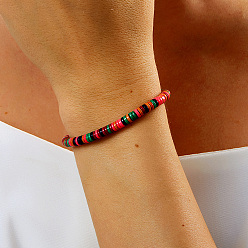 Разноцветный Гальванизированные натуральные смешанные драгоценные камни fkat круглые бусины браслеты для женщин, реальный 18 k позолоченный, красочный, внутренний диаметр: 7-1/8 дюйм (18 см)